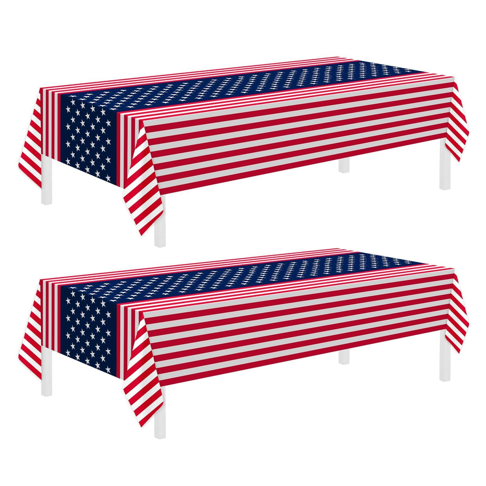 Childom 2 Pack Patriotic Tablecloth,Disposable Plastic Tablecloth 54" x 108" Patriotic Decoration... | Amazon (US)