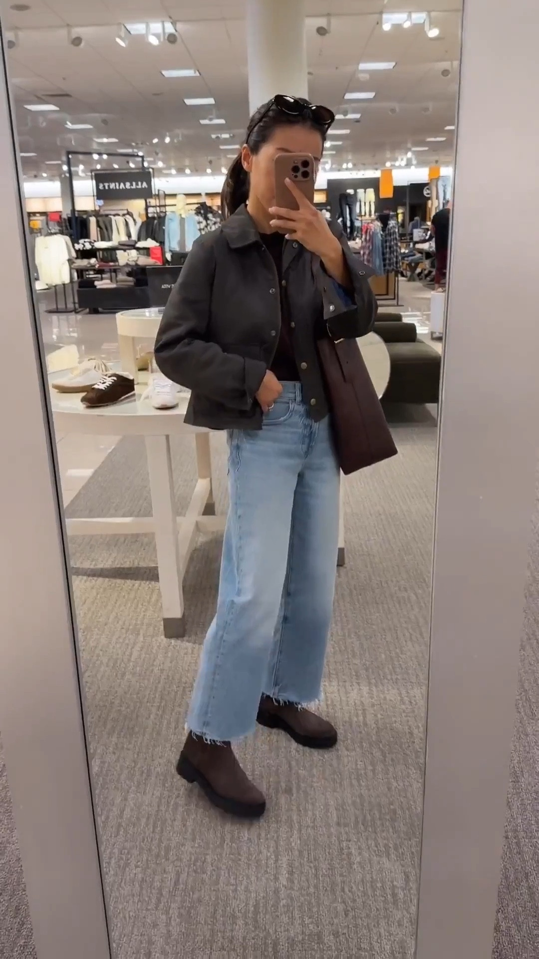 Nordstrom fall finds! Wearing my Madewell wide crop jeans 24 petite "hallstead" wash and jcrew barn jacket xxs, has a very swingy a line fit.

1st outfit in the intro: trying on LRL coat sz 0 (also linked similar in Petite from Abercrombie ) and Mango suede loafers size 5

• Nordstrom water resistant Chelsea boot sz 5 - runs a little big, go down half if you’re between sizes. Shown with my Madewell tote bag 

• Nordstrom soft suede Maddox ballet flat - they didn’t have my size in store so I’m trying on a 6 , but I would take my usual size 5

• BDG Urban Outfitters faux suede zip jacket Xs, in the second part of that video clip I folded the extra sleeve length in a little bit

• AllSaints suede bomber jacket sz 2 - Very petite friendly shorter fit and I would size up. High quality, nice weight and lined. Worn with Sezane leopard flats 

• Sam Edelman horse bit loafers sz 5.5 - comfy right off the bat. I have multiple colors and wear these all the time. 

• Steve Madden knee high boot - these are a thinner faux suede material with stretch. Trying on a size 6.5, but take do my usual 5.5 in these

Fall outfit, petite friendly, suede jackets, rain boots and flats

#LTKPetite #LTKStyleTip #LTKSeasonal