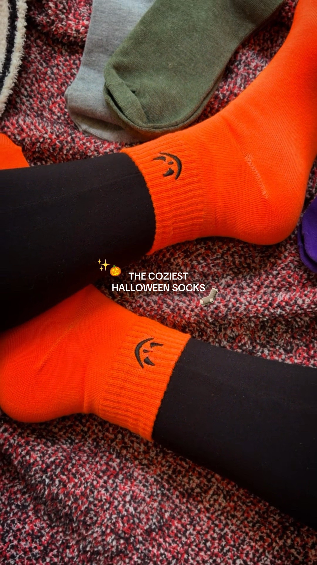 the coziest halloween socks, perfect for leggings, double sided embroidery with pumpkins, skulls, ghosts, witch hats, and bats

#LTKgrwm #LTKootd #LTKSeasonal