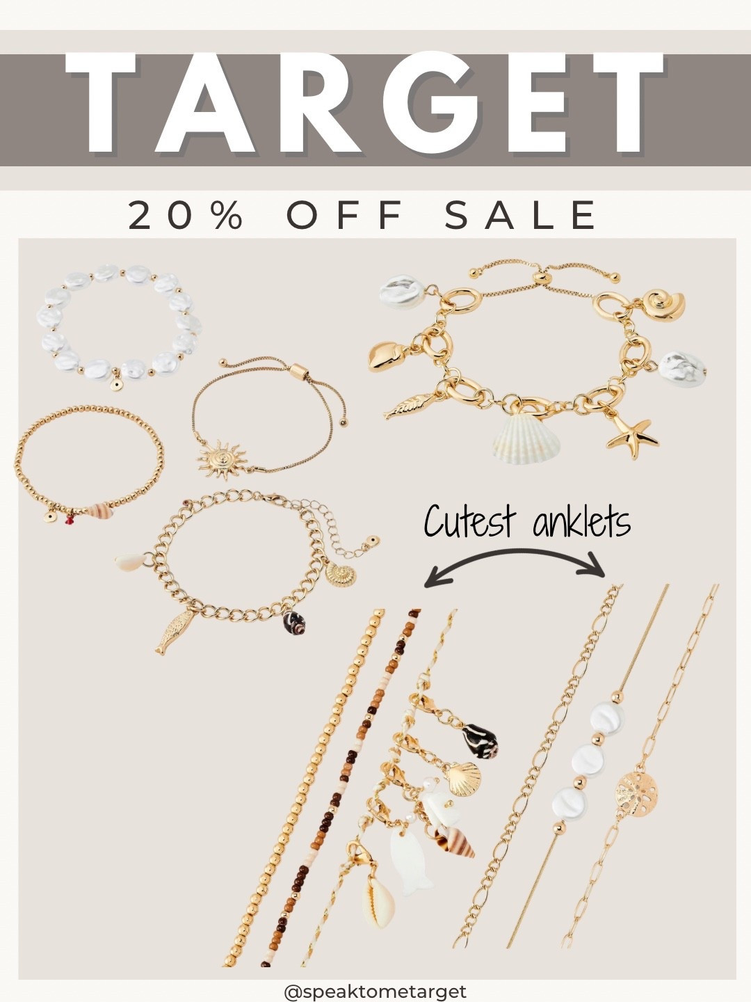 Target 20% off sale on anklets and bracelets

#LTKootd #LTKSaleAlert #LTKOver40