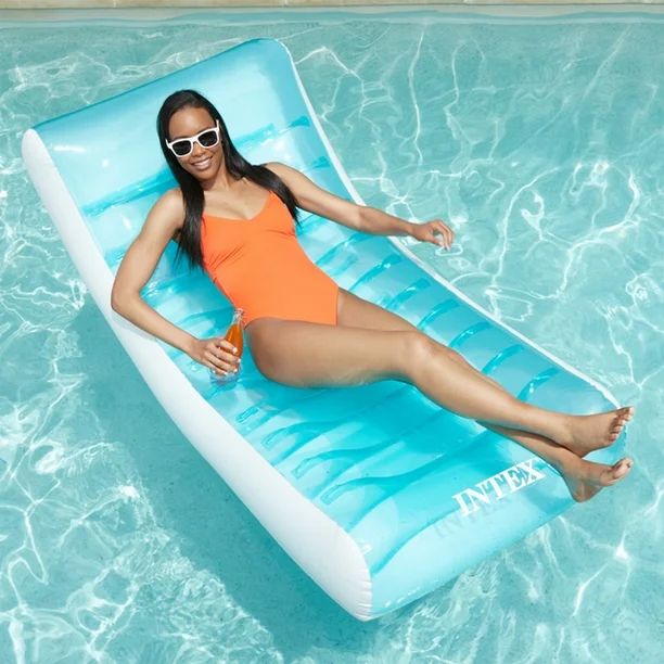 Intex Adult Transparent Blue  Inflatable Rockin' Lounge Swimming Pool Lounge Chair - Walmart.com | Walmart (US)