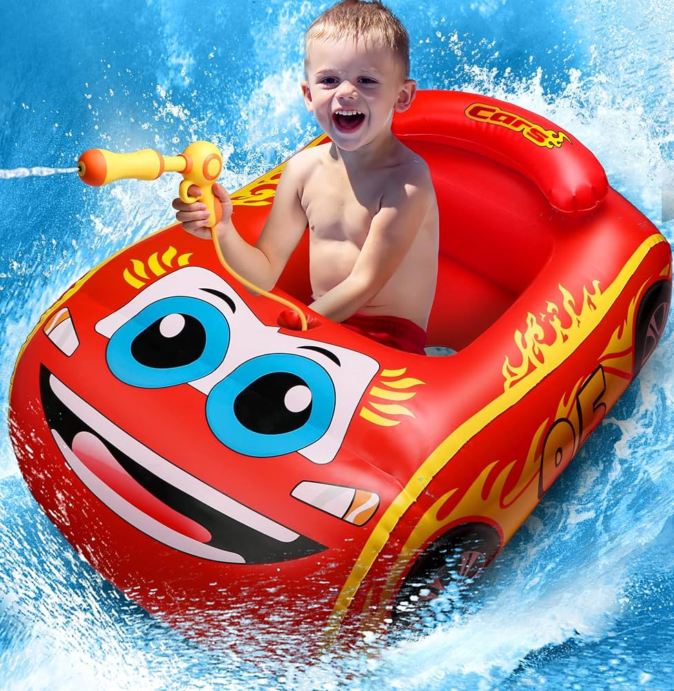 HopeRock Pool Float Kids with Water Gun, Toddlers Pool Float Inflatable Ride-on Swimming Pool Toy... | Amazon (US)