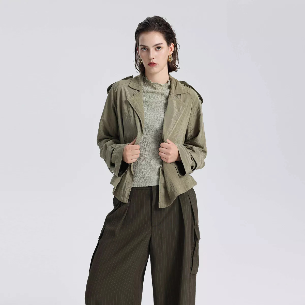 Women's Windbreaker Trench Coat - A New Day™ Olive Green | Target
