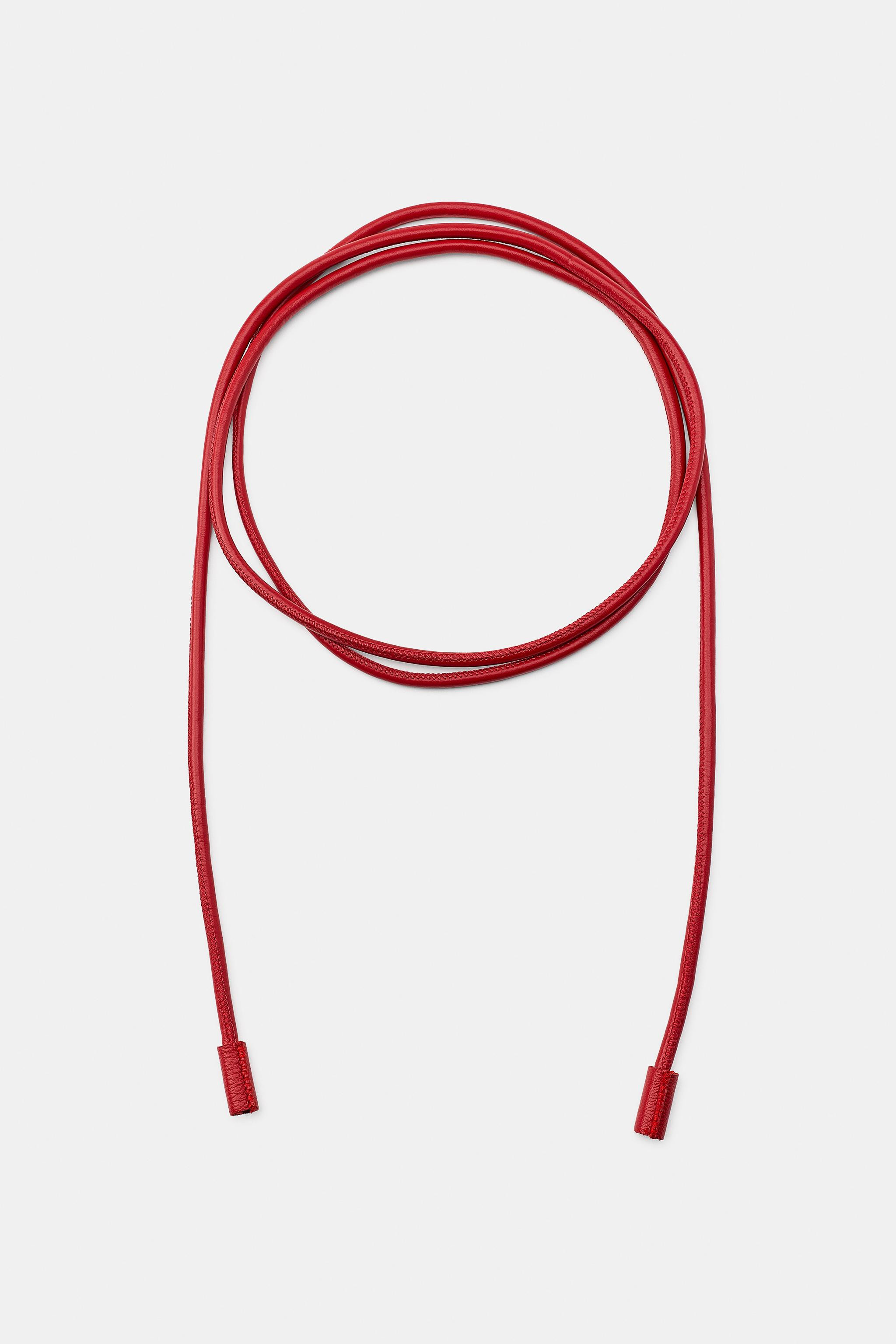 100% LEATHER CORD BELT | Zara US