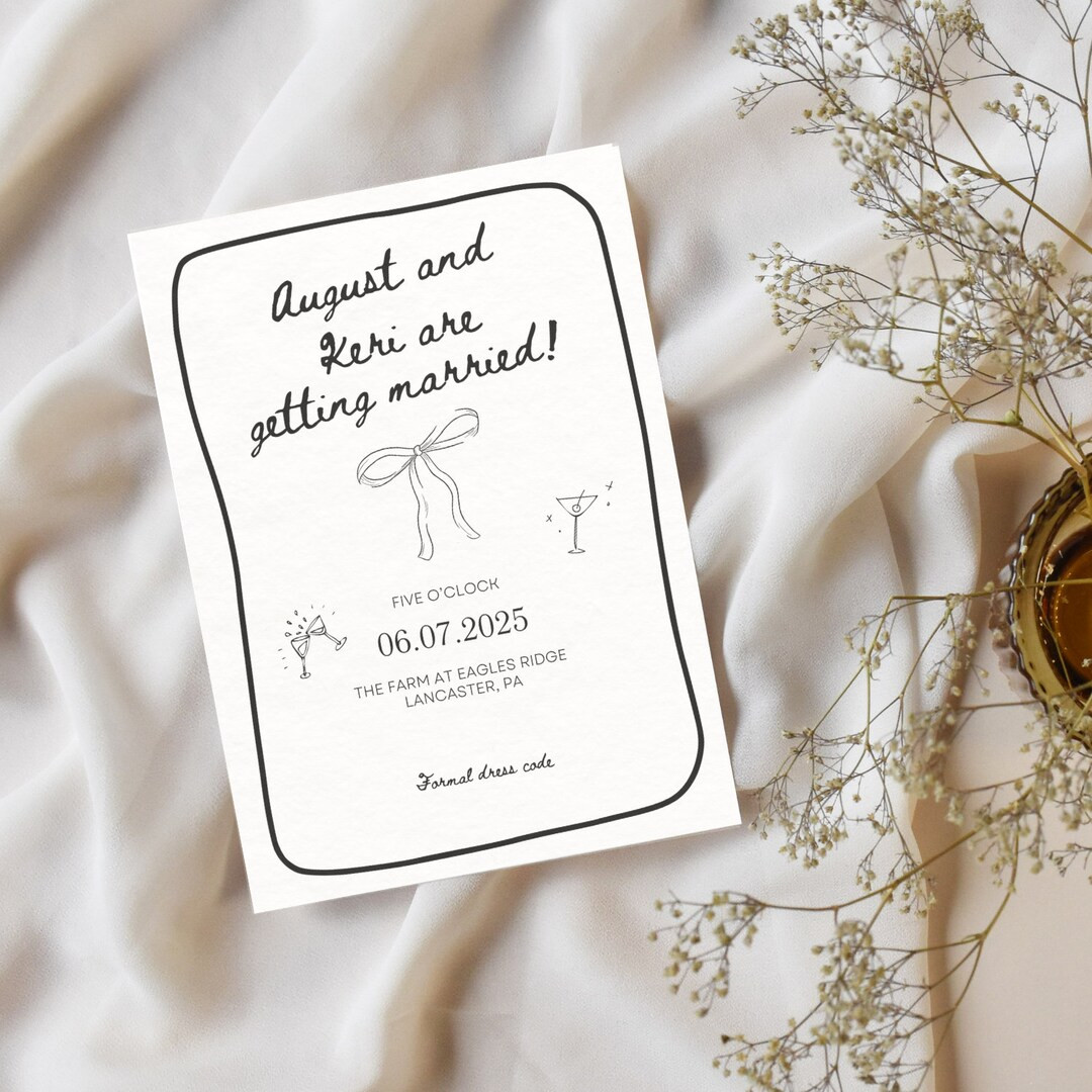 Handwritten Wedding Invite Template Digital Download Whimsical Scribble Sketch Wedding Invite Wit... | Etsy (US)