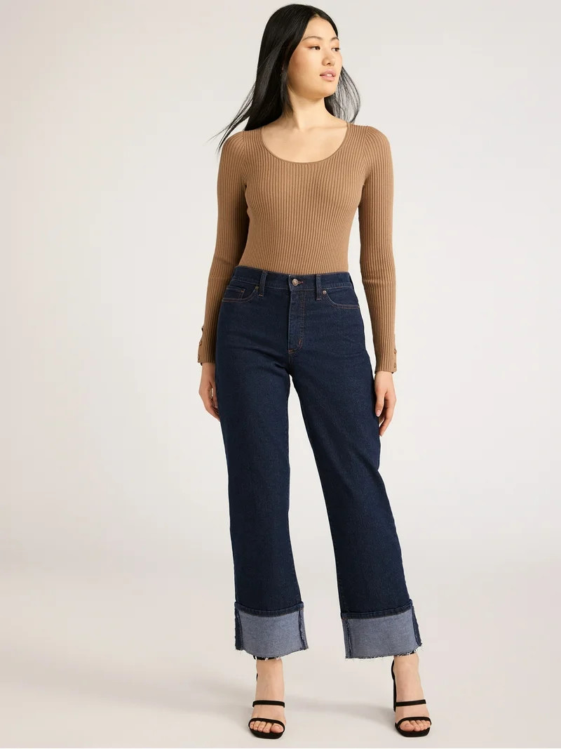 Scoop Women's and Women's Plus Benton Cuffed Ankle Jeans, 25", 27", and 29" Inseams, Sizes 0-26 | Walmart (US)