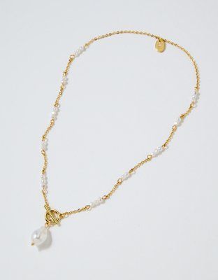 Aerie Baroque Pearl Charm Necklace | Aerie