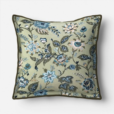 Square Floral Throw Pillow Green - Threshold™ | Target