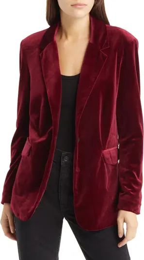 Velvet One-Button Blazer | Nordstrom