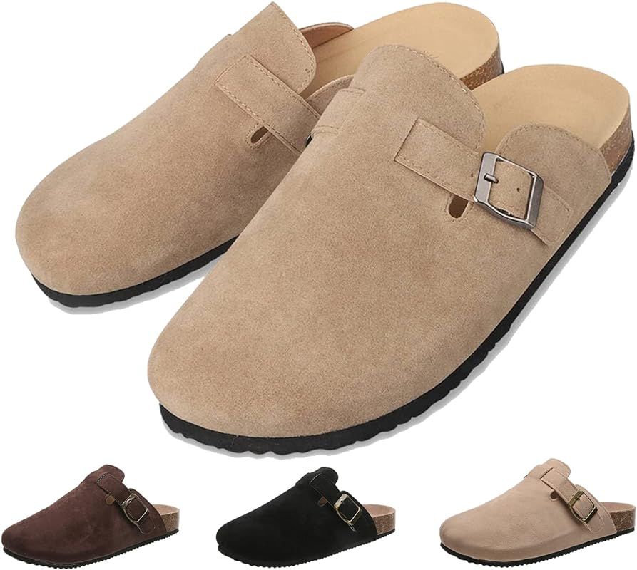 Boston Clogs for Women, Suede Cork Clogs, Potato Shoes, Mules House Slipers with Arch Support and... | Amazon (US)