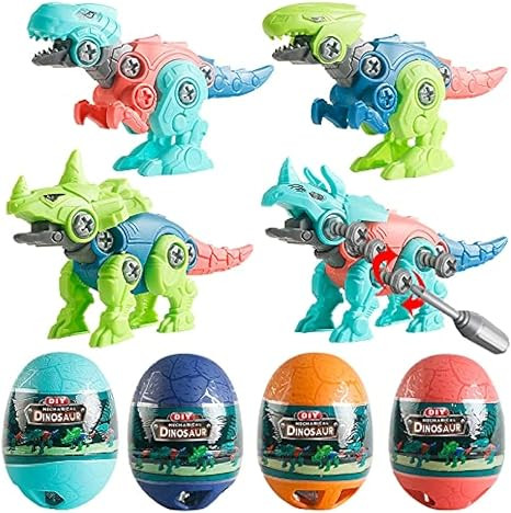 4 Pack Jumbo Dinosaur Eggs with Take Apart Dinosaur Toys Building Toys for Kids Boys Girls Christ... | Amazon (US)