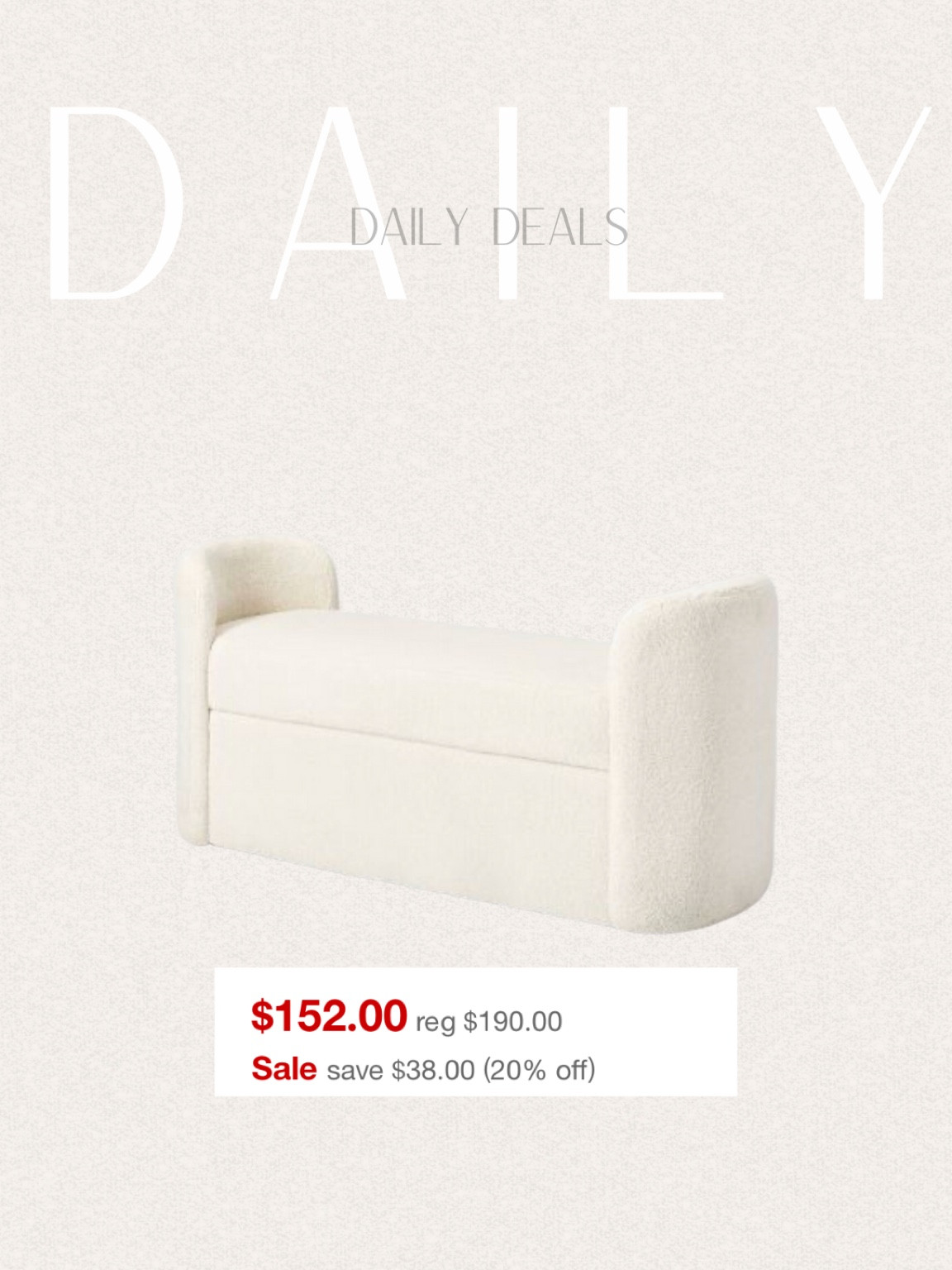 Target Mcgee—Deal of the day!✨

#dailydeals #dealoftheday #dailyfinds #targethome #targetmcgee #mcgee #mcgeeandco #homebench #roombench #bedroombench #homefinds #bestseller #homeideas #homedecor #furniture #furnituresale #aestheticfurniture #mcgeesale #targetsale #targetsalefinds 

#LTKsalealert #LTKSale #LTKhome