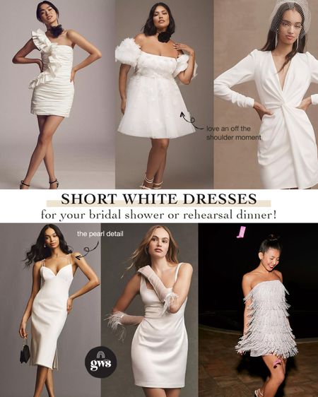 Short white dresses for your #rehearsaldinner #bridalshower or #bacheloretteparty 🪩 we love the idea of wearing a fun white dress throughout all those #wedding events.  

#LTKwedding #LTKplussize #LTKstyletip