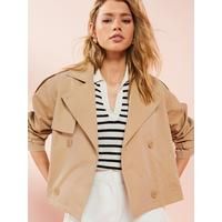 Cropped Trench - Beige | Very (UK)