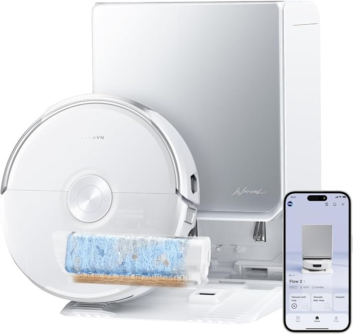 NARWAL Flow 2 Robot Vacuum and Mop Combo, 31000Pa, FlowWash Mop, White | Amazon (US)