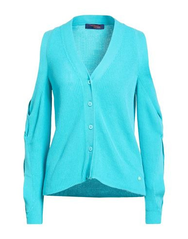 Trussardi Jeans Woman Cardigan Turquoise Size XS Cotton | YOOX (US)