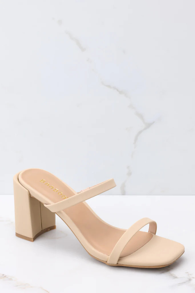Wait Here Beige High Heel Sandals | Red Dress 