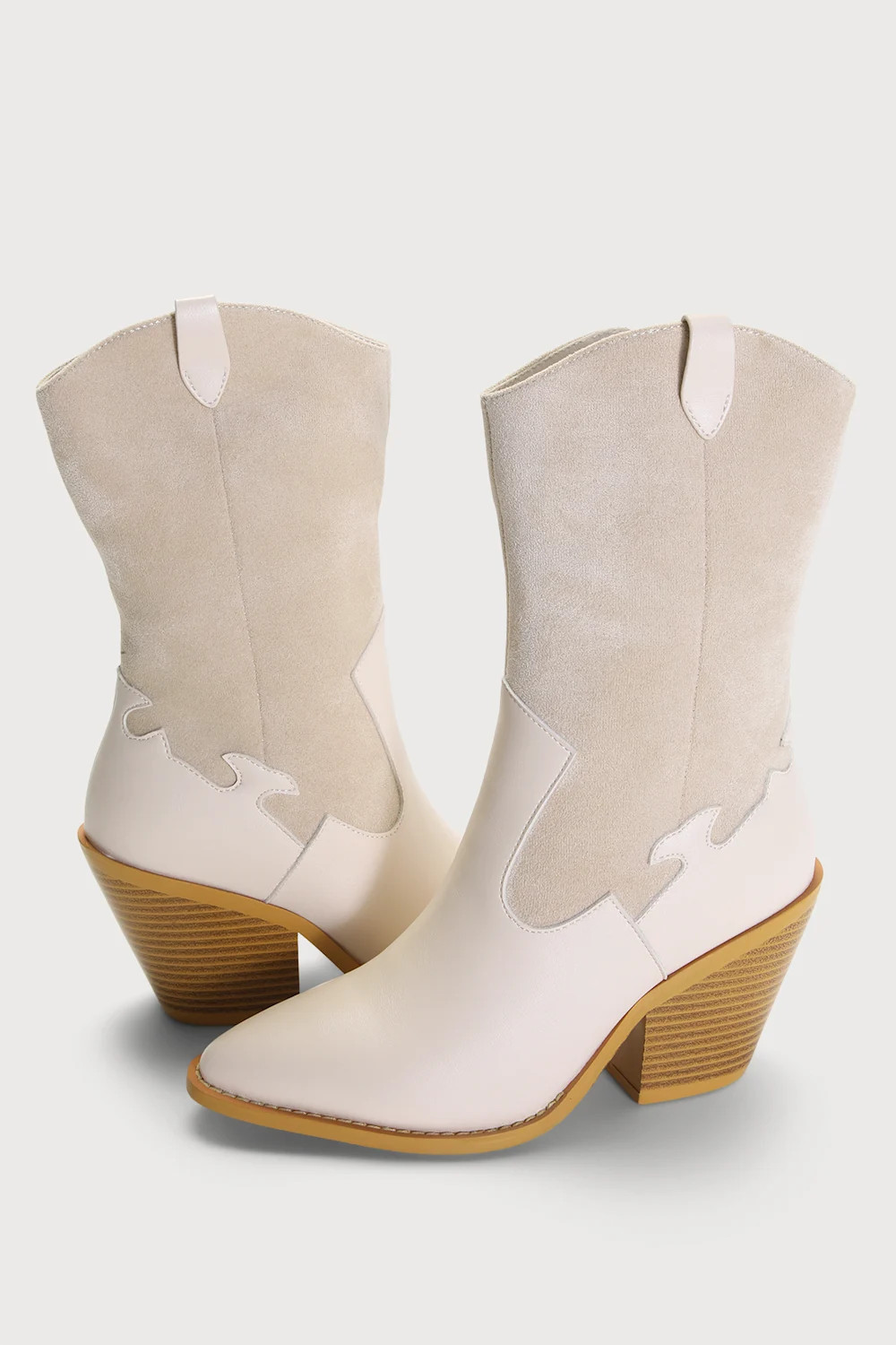 Hanxy Cream Suede Pointed-Toe Mid-Calf Boots | Lulus (US)