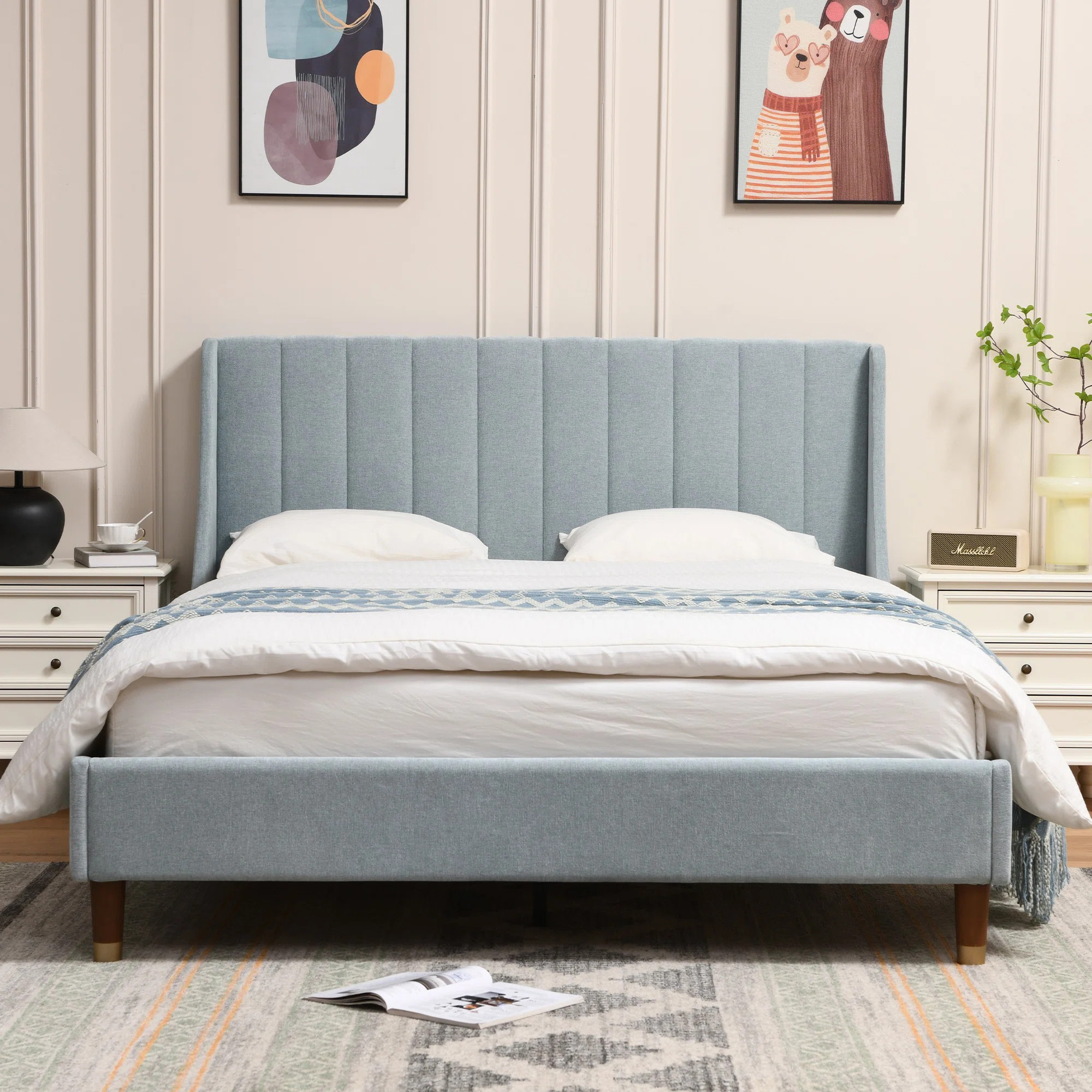 Ebern Designs Linvel Upholstered Wingback Bed & Reviews | Wayfair | Wayfair North America
