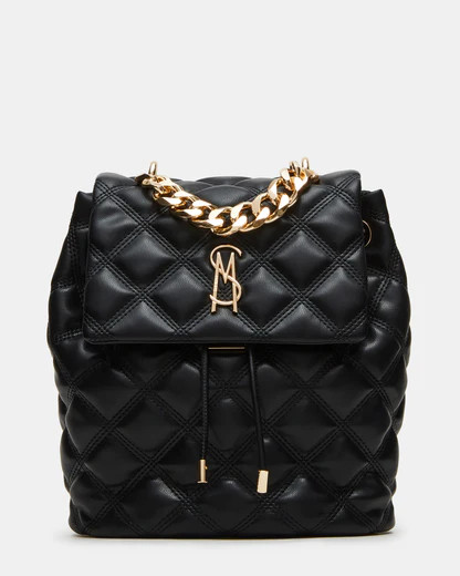 ROYCE Bag Black/Gold | Women's Quilted Backpack | Steve Madden (US)