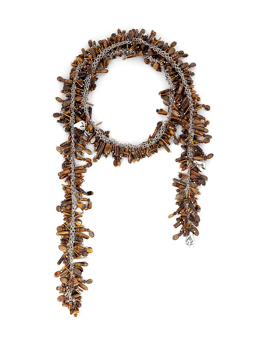 Women's Beaded Wrap Necklace - Tiger Eye | Saks Fifth Avenue