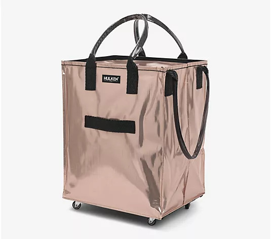 Hulken Large Rolling Tote Bag with Zip Top & Button Closure - QVC.com | QVC