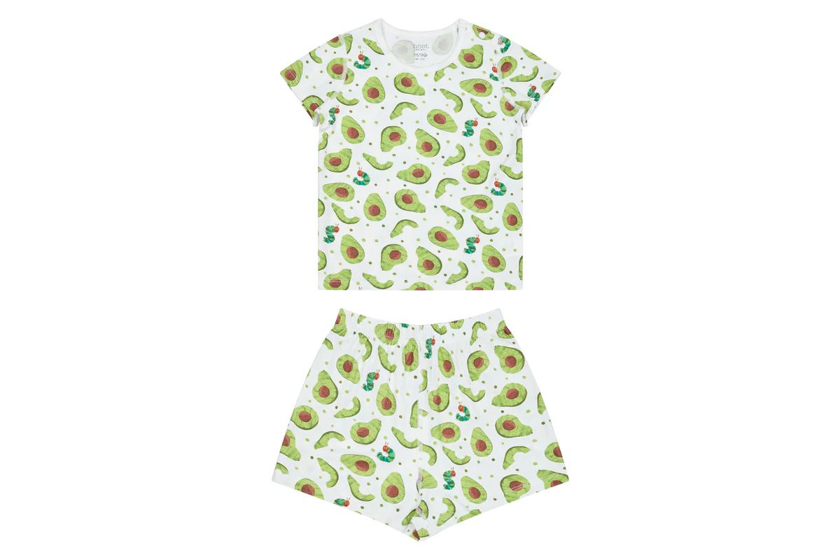 Bamboo Jersey Two-Piece Short Sleeve PJ Set - Eric Carle Avo Good Day | Nest Designs