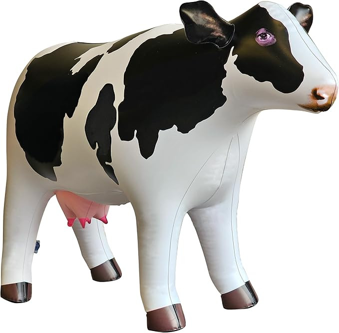 Jet Creations 37" Long Inflatable Cow Toys, Milk White Lifelike Blow-Up Cow Toy Figure for Decora... | Amazon (US)