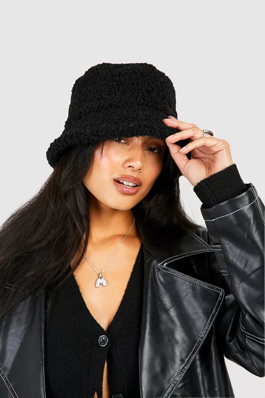 Black Borg Bucket Hat | boohoo (US & Canada)