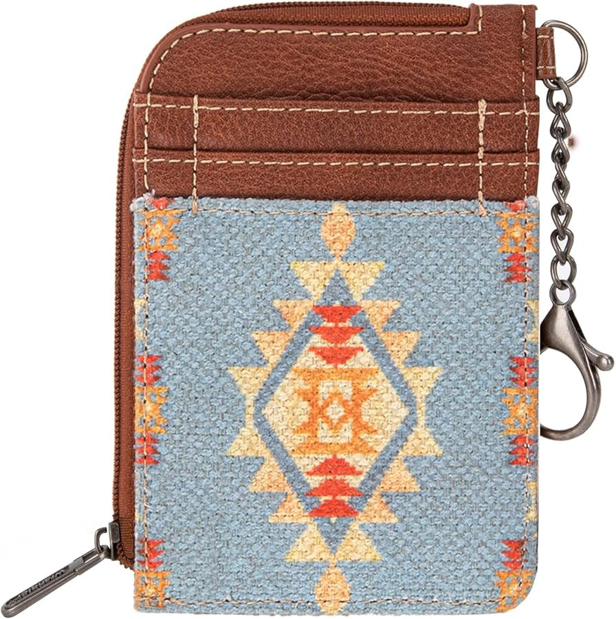 Montana West Wrangler Card Wallet for Women Boho Aztec Credit Card Holder with Zipper Pocket | Amazon (US)