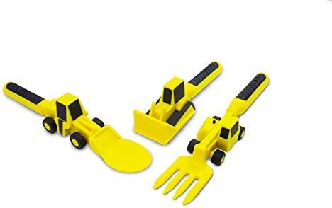 Constructive Eating Set of 3 Construction Utensils for Toddlers, Infants, Babies and Kids - Flatw... | Amazon (US)