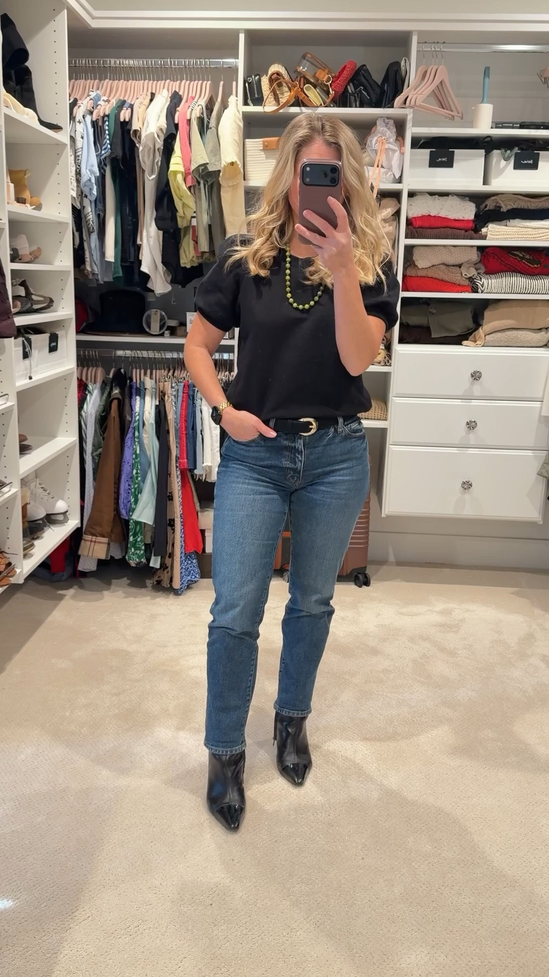 What I wore to brunch with the girls ☕️🥂

Keeping it simple but elevated. Puff sleeve black tee, perfectly broken-in denim, sleek cap toe booties, and a classic belt to pull it all together. Effortless, flattering, and comfortable enough to sit and chat for hours.

Finished with a timeless bag and minimal jewelry because brunch style should feel easy but intentional.

Everything is linked 🤍

#LTKdayinmylife #LTKgrwm #LTKootd