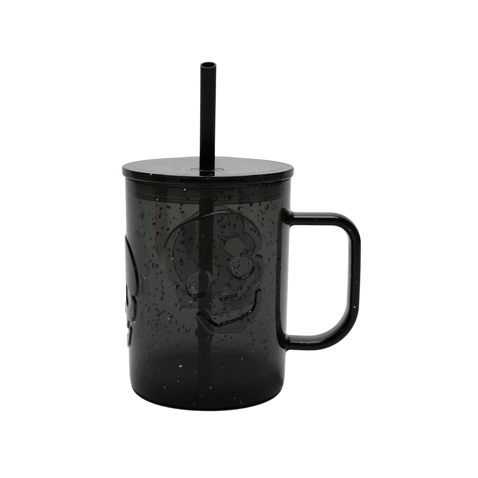 20-Ounce Black Glitter Acrylic Skull Mug with Lid & Straw, by Way to Celebrate | Walmart (US)