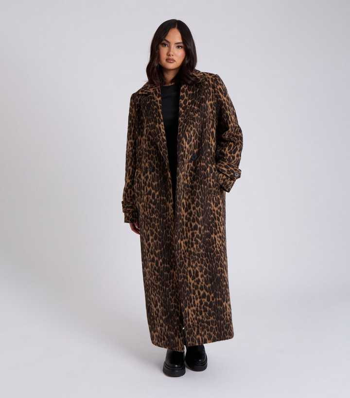 Urban Bliss Brown Leopard Print Longline Coat | New Look | New Look (UK)