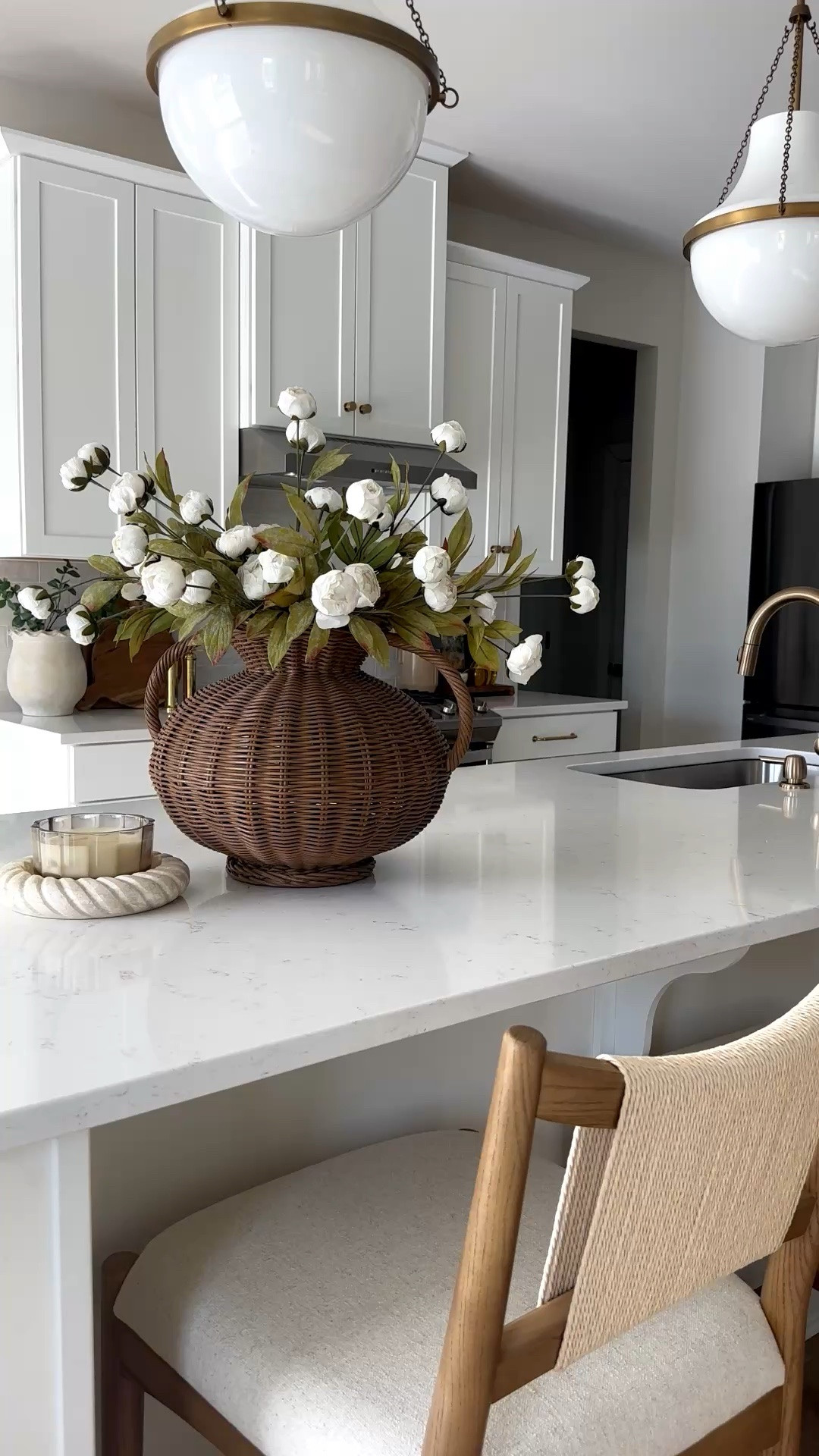 Woven wicker vase. Comes in 2 sizes. I have the large size. 
#vase #mcgeeandco #wickervase #homedecor 

#LTKActive