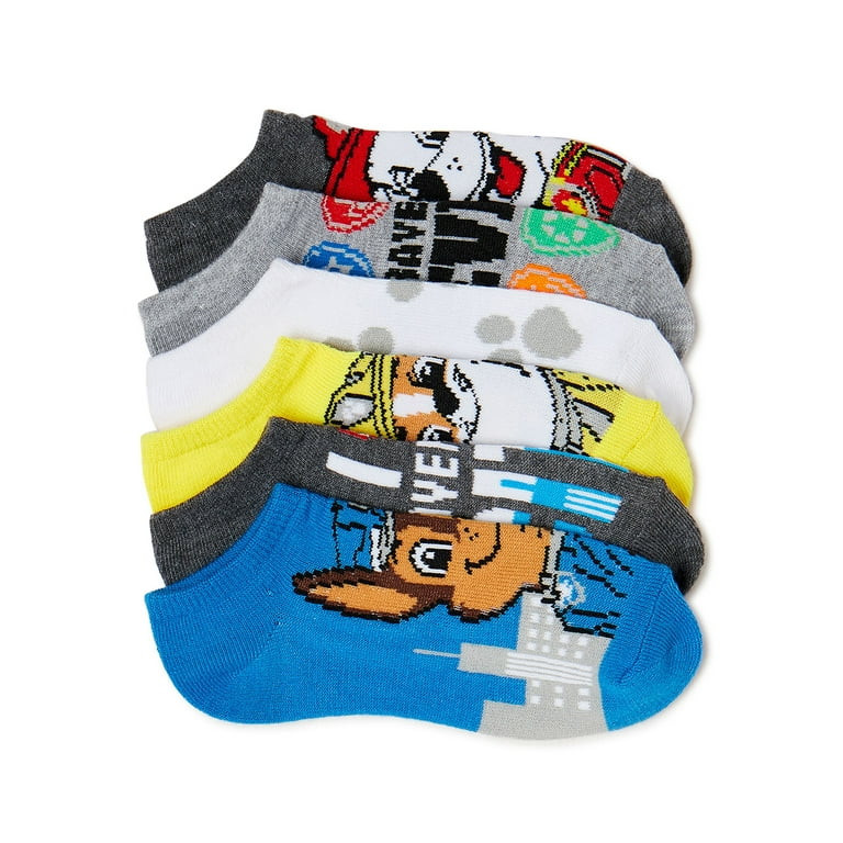 Paw Patrol, Boys No-Show Socks, 6-Pack, Sizes S-L | Walmart (US)