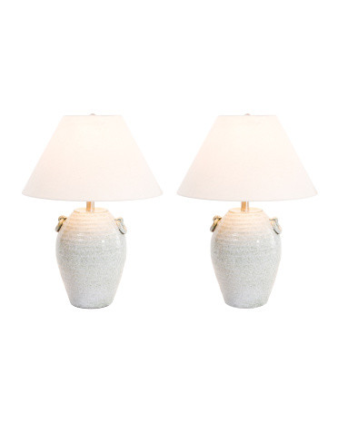 Set Of 2 24in Handled Jug Tapered Shade Table Lamps | Bedroom | Marshalls | Marshalls