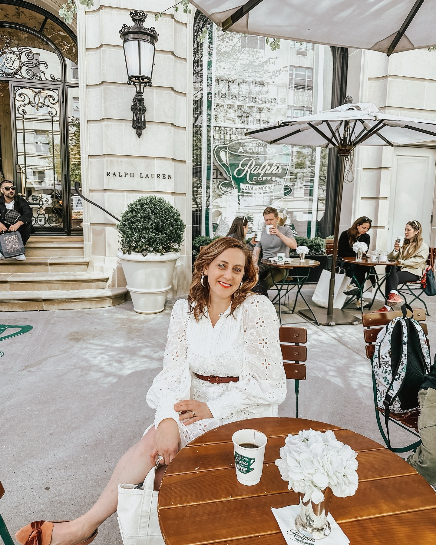 White puff sleeve eyelet dress in NYC--Uptown girl 🚕🌸🫶 stopping by Ralphs Coffee and window shopping on Madison Ave. A perfect stop after a long walk in Central Park. ☕️ #ralphlauren #uppereast #centralpark #eyelitdress #spring #coffee #nyc #ralphscoffee @ralphscoffee

#LTKTravel #LTKFindsUnder50 #LTKStyleTip