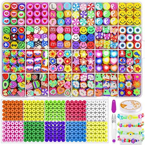 Natonhi 2480 Pcs Polymer Clay Beads For Bracelet Making Kit 24 Styles  | Amazon (US)