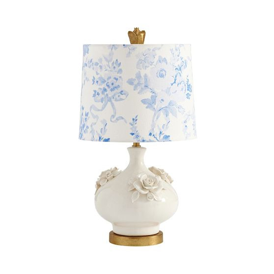 LoveShackFancy Pink Floral Table Lamp | Pottery Barn Teen
