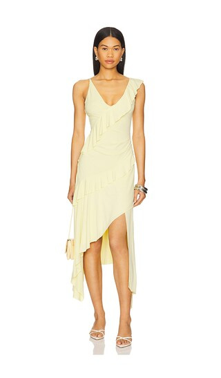 Marnie Asymmetrical Dress in Butter | Revolve Clothing (Global)