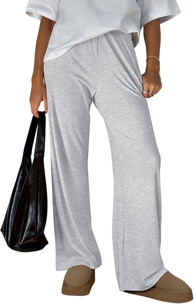 Trendy Queen Womens Wide Leg Pants Sweatpants Comfy Lounge Fit Loose Flowy Pants Fall Fashion Clo... | Amazon (US)