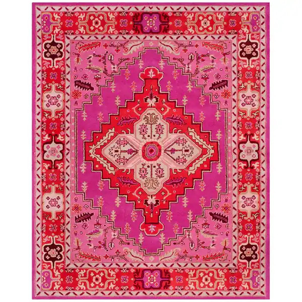 SAFAVIEH Handmade Bellagio Gracia Modern Oriental Wool Rug - 5' x 8' - Red/Pink | Bed Bath & Beyond