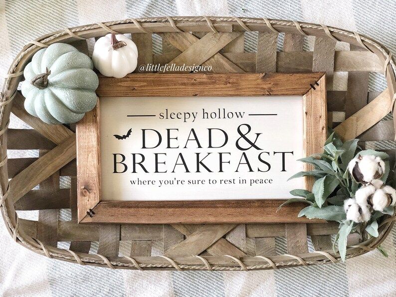 Dead and Breakfast Sign, Halloween Sign, Halloween Decor, Fall Decor, Halloween Farmhouse Sign, F... | Etsy (US)