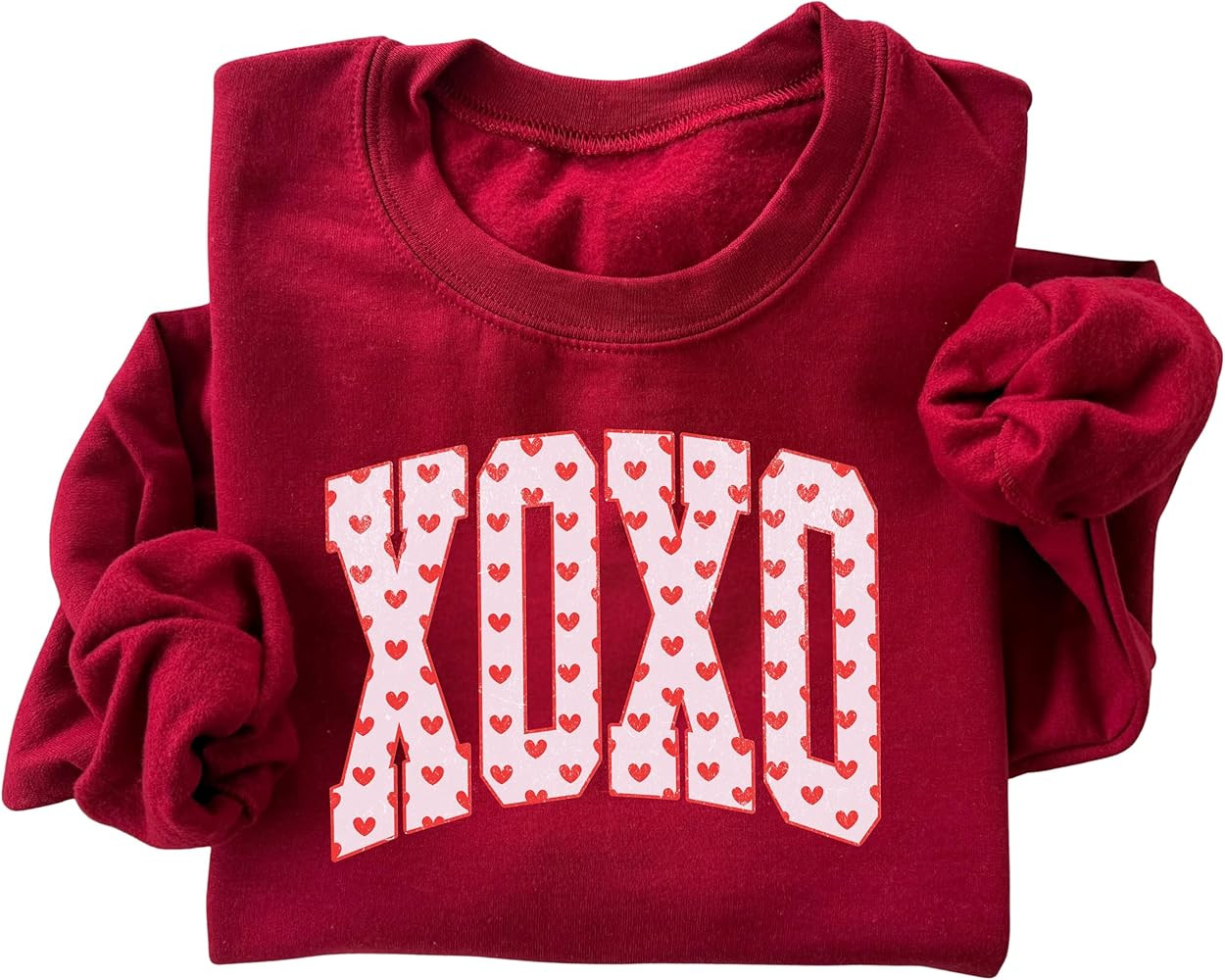 Valentine's Day Sweatshirt for Women, Red Valentine’s Day Crewneck, Cozy Fleece Pullover, Valen... | Amazon (US)