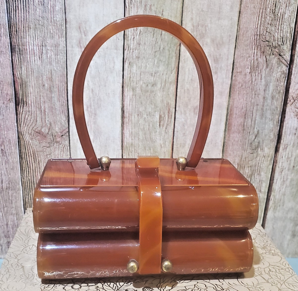 Vntg Wilardy Lucite Tortoiseshell Color Double Decker Bag w/ Accordion Bar Hinge | eBay US