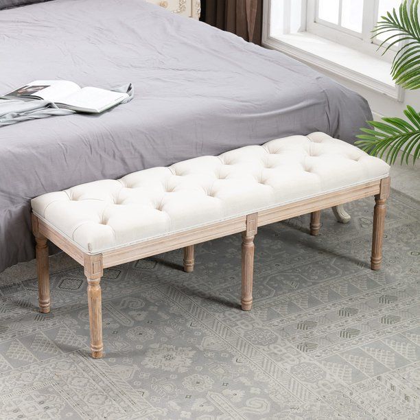 Dicoly Bedroom Benches for Foot of Bed King,Upholstered Bench for End of Bed,Farmhouse Bench Entr... | Walmart (US)