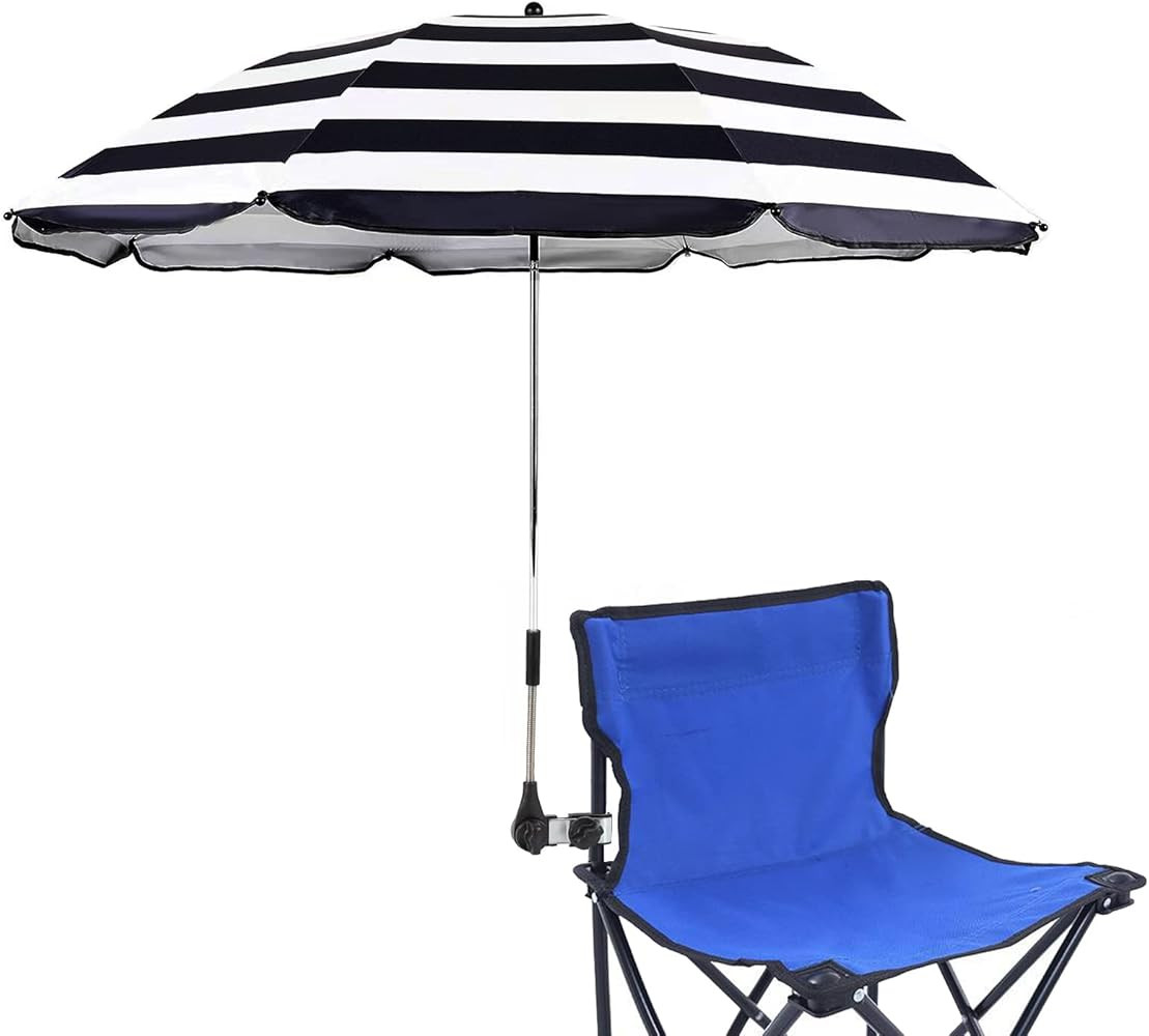 Beach Chair Umbrella with Universal Clamp,360\u00b0 Adjustable Sunshade Umbrella,Clip on Parasols... | Amazon (US)