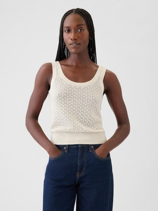 Cropped Pointelle Sweater Tank | Gap (US)