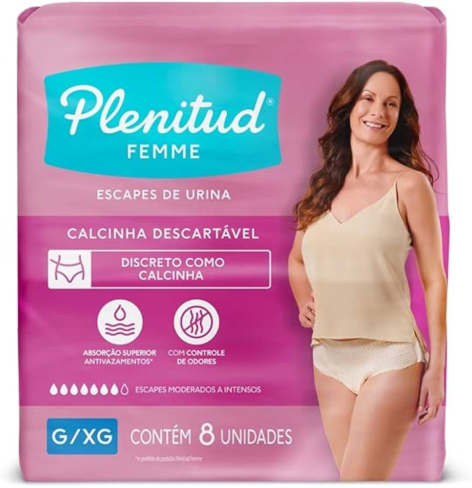 Plenitud Active Mulher - Roupa Íntima, Tamanho G/XG, 8 unidades | Amazon (BR)